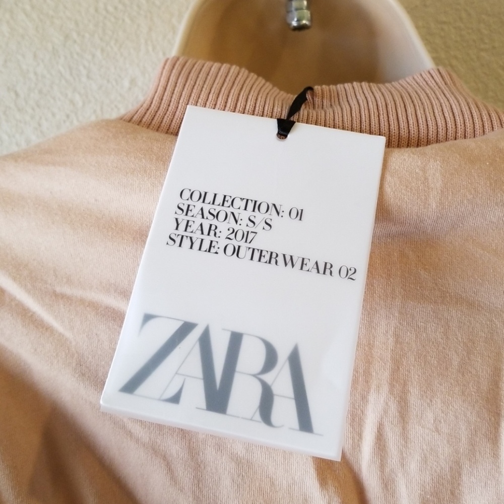 Zara Studio Plush Double Zipper Bomber Jacket M-L - Picture 4 of 6